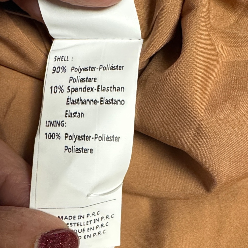 Cupshe NWT M CAMEL Brown FAUX Button-Front LINED SIDE ZIP MINI Skirt - Picture 6 of 6